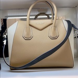Givenchy Medium Antigona Tan, Cream, and Black